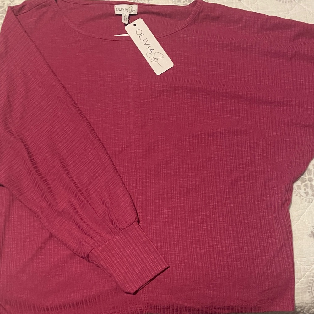 Olivia Sky Fuchsia Long Sleeve Blouse